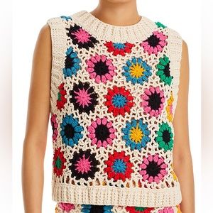 Farm Rio Multi Circles Crochet Sweater Vest